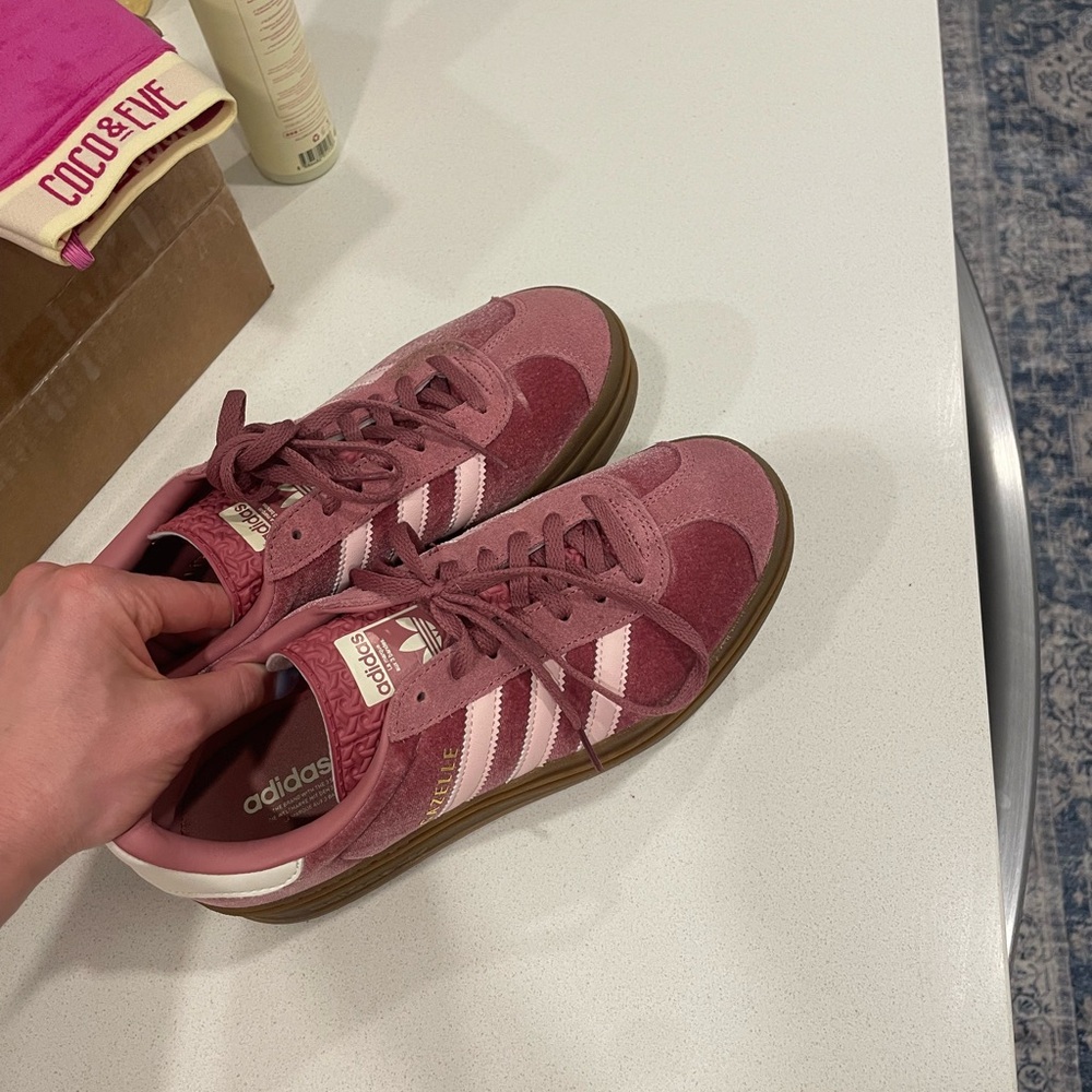 Adidas Pink Suede Sneakers with Retro Design